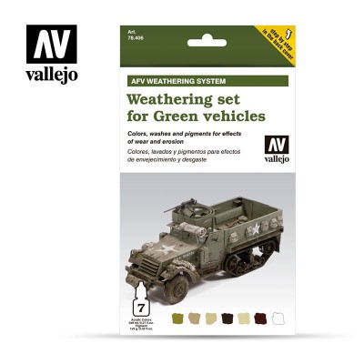 VALLEJO 78406 Weathering for Green Vehicles (SET)
