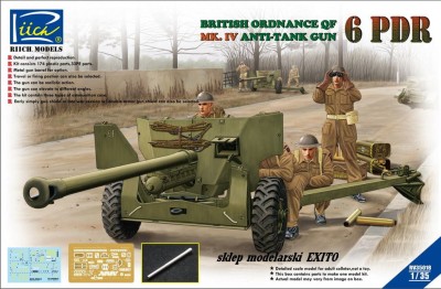 RIICH 35018 1:35 Ordnance QF 6 pdr Mk IV Anti-Tank Gun + Mk 1A Carriage 