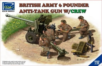 RIICH 35042 1:35 British Army 6 Pounder Anti-Tank Gun w/Crew