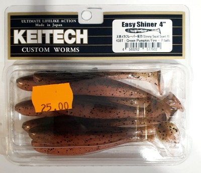 KEITECH EASY SHINER 4" (10cm) #438 Green Pumpkin Fire opak.- 7szt.
