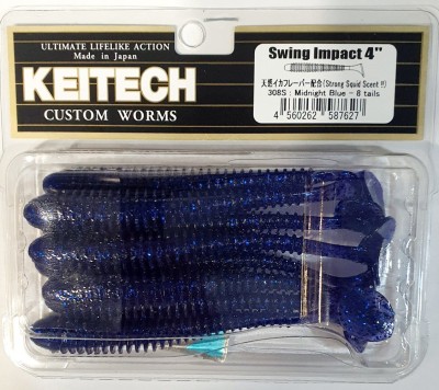 KEITECH SWING IMPACT 4" (10cm) #308 Midnight Blue opak.- 8szt.