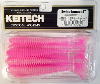 KEITECH SWING IMPACT 4" (10cm) LT#47 Pink Glow opak.- 8szt.