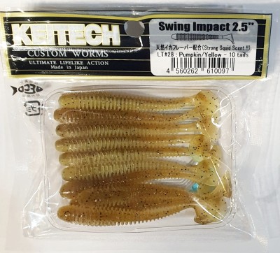 KEITECH SWING IMPACT 2,5" (6,35cm) LT#28 Pumpkin/Yellow - op. 10szt