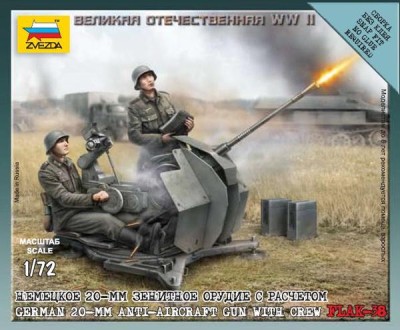 ZVEZDA 6117 1:72 German anti-aircraft gun 2 cm Flak 38 with Crew