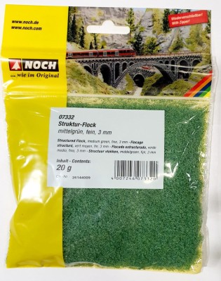 NOCH 07332 POSYPKA GĄBKOWA 3mm 20g MEDIUM GREEN