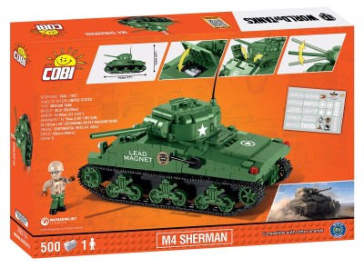 COBI 3007A czołg M4 SHERMAN (500 klocków + 1 figurka)