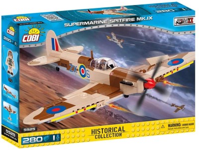 COBI 5525 samolot Supermarine Spitfire Mk. IX (280 klocków + 1 figurka)