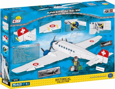 COBI 5711 samolot JUNKERS JU 52/3M wersja cywil. (542 klocki + 1 figurki)