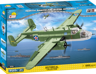 COBI 5713 samolot NORTH AMERICAN B-25B MITCHELL (725 klocków + 2 figurki)