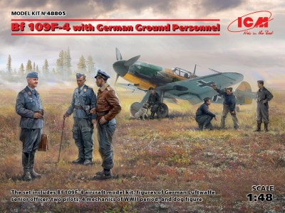 ICM 48805 1:48 Bf 109F-4 z niemieckim personelem naziemnym
