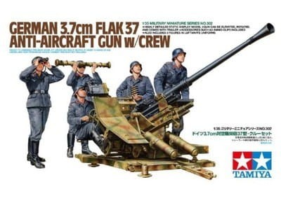 Tamiya 35302 1:35 GERMAN 3.7 CM FLAK 37 ANTI-AIRCRAFT GUN w/CREW