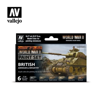 VALLEJO 70204 WWII British Armour & Infantry [PAINT SET]