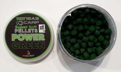 PELLETS SENSAS SUPER SOFT 6mm POWER GREEN 60g (miękki pellet) [45292]