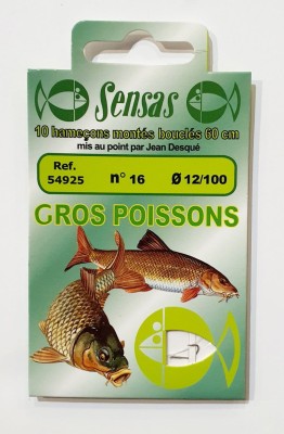 PRZYPONY SENSAS GROS POISSONS #16 0.12mm/60CM (op. 10szt) [54925] 