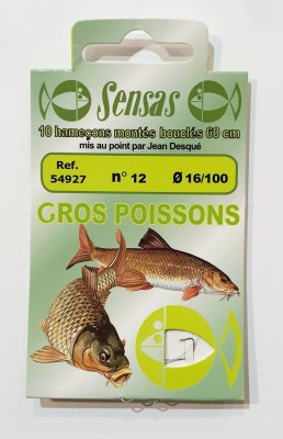 PRZYPONY SENSAS GROS POISSONS #12 0.16mm/60CM (op. 10szt) [54927]