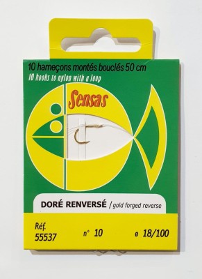 PRZYPONY SENSAS DORE RENVERSE #10 0.18mm/50CM (op. 10szt) [55537]