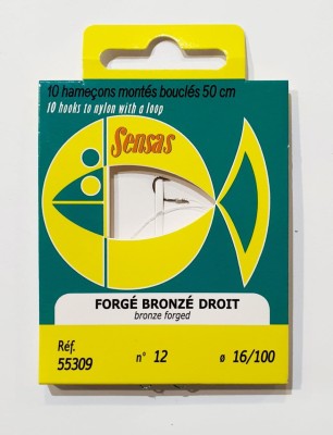 PRZYPONY SENSAS FORGE BRONZE DROIT #12 0.16mm/50CM (op. 10szt) [55309] 