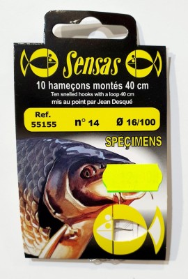 PRZYPONY SENSAS SPECIMENS #14 0.16mm/40CM (op. 10szt) [55155] 