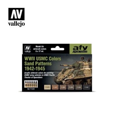 VALLEJO 71624 WWII USMC Colors Sand Patterns 1942-1945 [PAINT SET]