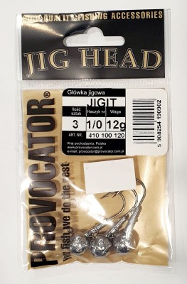 GŁÓWKA JIGOWA PROVOCATOR hak nr 1/0 waga 12g opak. 3szt