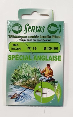 PRZYPONY SENSAS SPECIAL ANGLAISE #16 0.12mm/40CM (op. 10szt) [55164] 