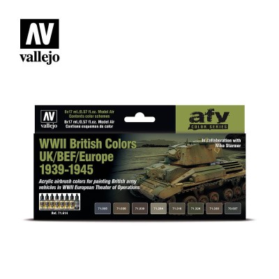 VALLEJO 71614 WWII British Colors UK/BEF/Europe 1939-1945 [PAINT SET]