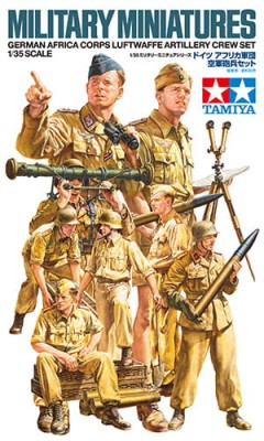 TAMIYA 35343 1:35 German Africa Corps Luftwaffe Artillery Crew Set