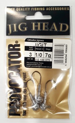 GŁÓWKA JIGOWA PROVOCATOR hak nr 1/0 waga 7g opak. 3szt
