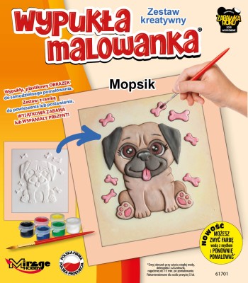Wypukła Malowanka Mały – Mopsik (61701)  Zestaw Kreatywny 