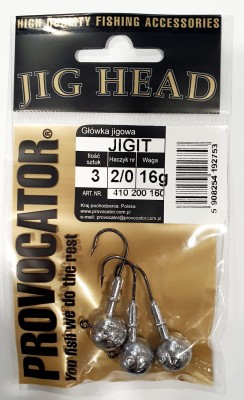 GŁÓWKA JIGOWA PROVOCATOR hak nr 2/0 waga 16g opak. 3szt