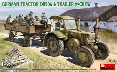 MINIART 35314 1:35 German Tractor D8506 & Trailer with Crew
