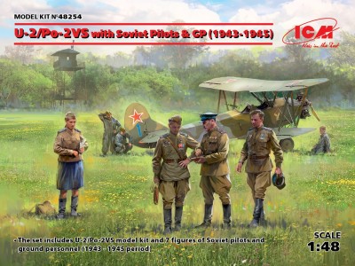 ICM 48254 1:48 U-2/Po-2VS with Soviet pilots and technicians (1943-1945) (Polska Wersja)