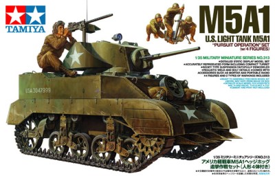 TAMIYA 35313 1:35 M5A1 W/4 FIGURES