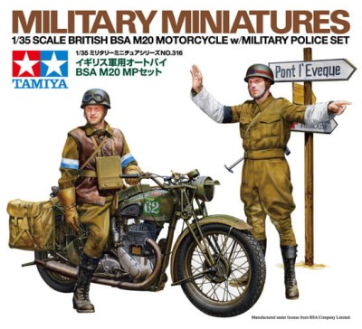 Tamiya 35316 1:35 BRITISH BSA M20 MOTORCYCLE MILITARY POLICE SET