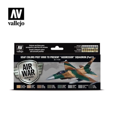 VALLEJO 71616 USAF colors post WWII to present “Aggressor” Squadron (Part I) [PAINT SET]