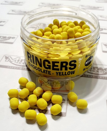 DUMBELLS RINGERS WAFTER MINI 8x6mm CHOCOLATE YELLOW