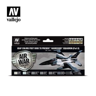 VALLEJO 71617 USAF colors post WWII to present “Aggressor” Squadron (Part II) [PAINT SET]