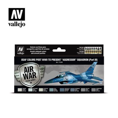 VALLEJO 71618 USAF colors post WWII to present “Aggressor” Squadron (Part III) [PAINT SET]