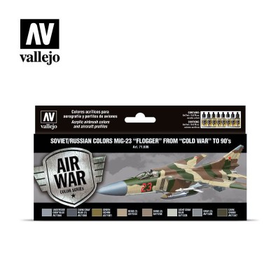 VALLEJO 71606 Soviet/Russian colors MiG-23 “Flogger” from 70’s to 90’s [PAINT SET]