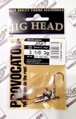 GŁÓWKA JIGOWA PROVOCATOR hak nr 1/0 waga 3g opak. 3szt