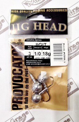 GŁÓWKA JIGOWA PROVOCATOR hak nr 1/0 waga 18g opak. 3szt