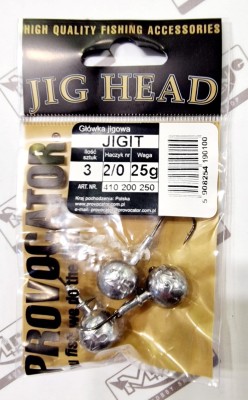 GŁÓWKA JIGOWA PROVOCATOR hak nr 2/0 waga 25g opak. 3szt