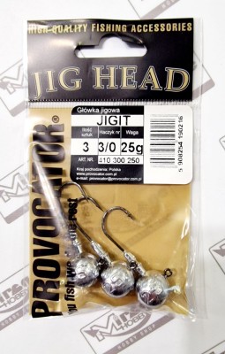 GŁÓWKA JIGOWA PROVOCATOR hak nr 3/0 waga 25g opak. 3szt