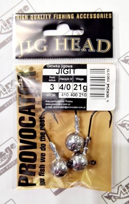 GŁÓWKA JIGOWA PROVOCATOR hak nr 4/0 waga 21g opak. 3szt