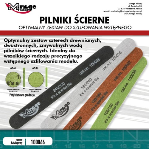 MIRAGE 100066 ZESTAW PILNIKÓW SANDING STICK SET [8 grades]