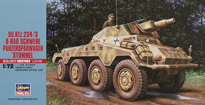 HASEGAWA MT054 1:72 erman Sd.Kfz.234/3 8-Rad Schwere Panzerspahwagen 'Stummel'
