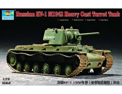 TRUMPETER 07231 1:72 Russian KV-1 1942 Heavy Cast Turret Tank