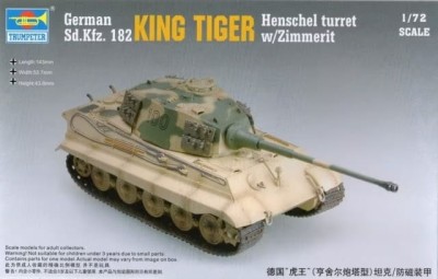 TRUMPETER 07291 1:72 German King Tiger Henschel Turret w/Zimmerit 