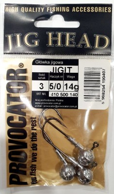GŁÓWKA JIGOWA PROVOCATOR hak nr 5/0 waga 14g opak. 3szt