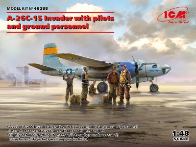 ICM 48288 1:48 A-26C-15 Invader with pilots and ground personnel